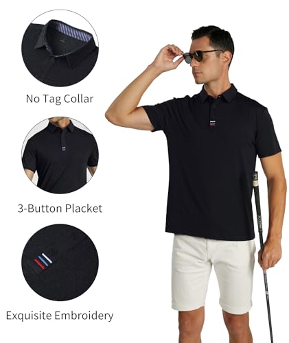 VALANCH Men's Lightweight Short Sleeve Quick-Dry Golf Polo Shirt (Size XL-3XL) - image 4