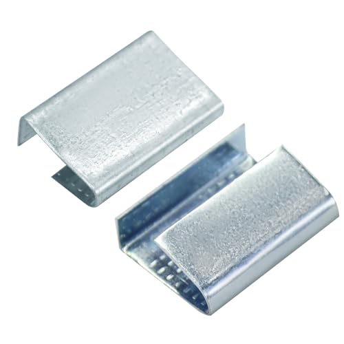 Image of Open Serrated Strapping Seals for 3 /4 inch Polyester Poly Polypropylene Strap Pallet Banding Clips(1000)