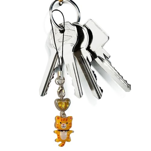 [Gvblkq] Cat Phone Charm, Alloy and Acrylic Key Holder Bangle, Lightweight 2.8g Cat Dangle Decoration, 11.5x1.8x2cm Anti-Loss Pe