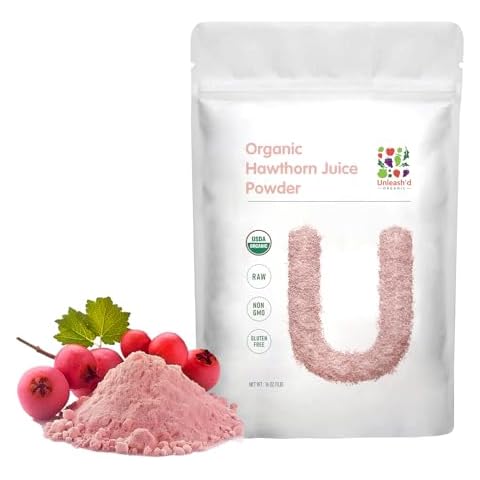 UNLEASH'D ORGANIC Organic Hawthorn Juice Powder 16 oz Provides Cardiovascular Support Enhances Nutrient Absorption Cover