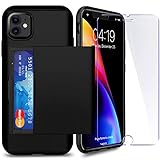 SUPBEC iPhone 11 Case with Card Holder and [Screen Protector Tempered Glass x2Pack] i Phone Wallet...