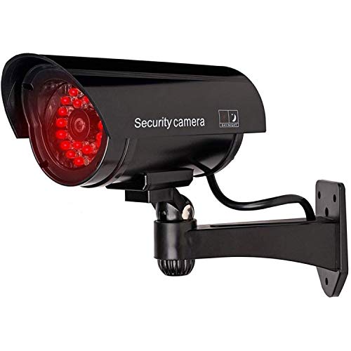 WALI Bullet Dummy Surveillance Security Camera with 30 Illuminating LED Light (B30-1), Black