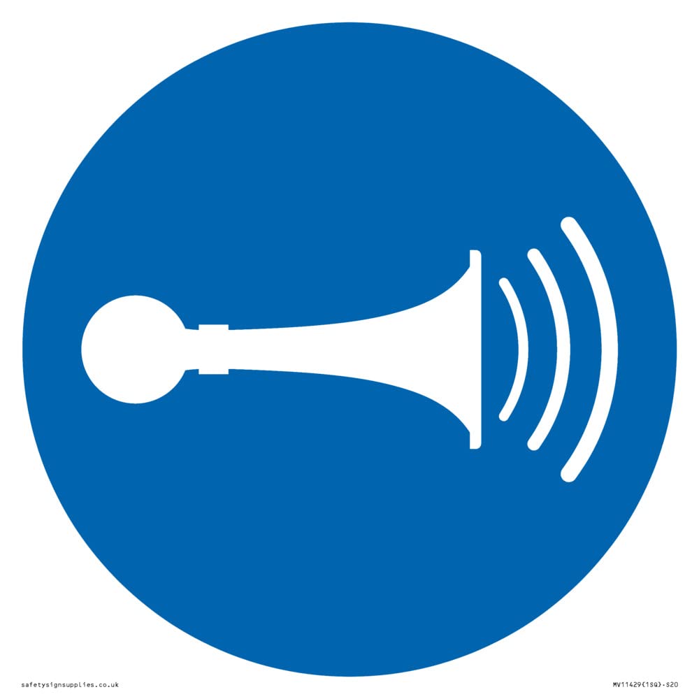 Mandatory: Sound horn Sign - 200x200mm - S20