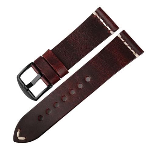 Bracelet de montre vintage en cuir ciré LUGEMA 22mm idéal pour le quotidien