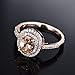 GULICX Jewelry Rose-Gold Base CZ Oval Rhinestone Royal Women Sparkles Ring Size 9