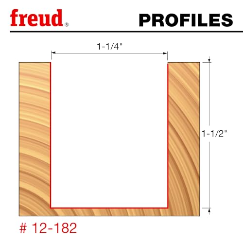 Image of Freud 12-182: 1-1 /4 inch (Dia.) Double Flute Straight Bit with 1 /2 inch Shank
