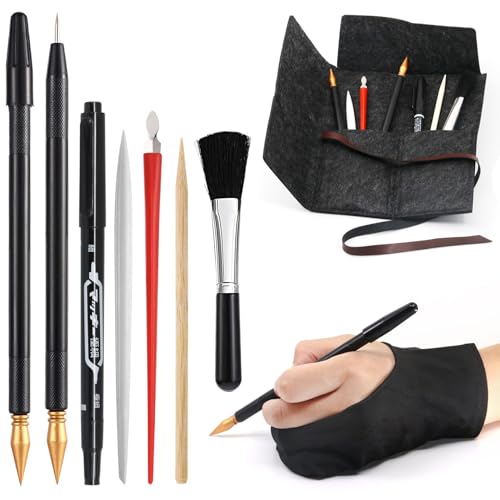 10 Best Scratchboard Tools That Elevate Your Artistry Game 9 Scratch Art Tools Set with Gloves and Pens