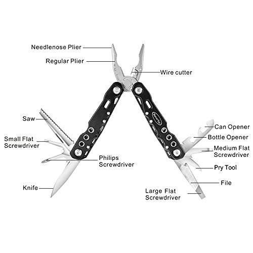 RoverTac-Multitool-Pliers-Pocket-Knife-Camping-Tool-Hiking-Gear-14-in-1-Multi-Tool-Knife-Pliers-Saw-Bottle-Opener-Safety-Lock-Nylon-Sheath-Multitool-for-Camping-Survival-Hiking-DIY-Gifts-for-Men