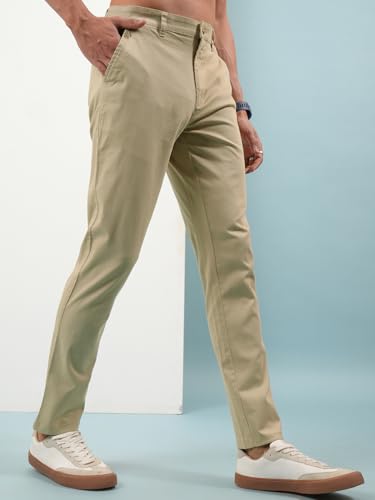 Image of Highlander Men's Slim Fit Formal Trousers | Ankle Length |Smart Trousers for Men | Chino Trousers for Men|Elegant Design | Comfortable Fabric for Daily Work & Formal Occasions
