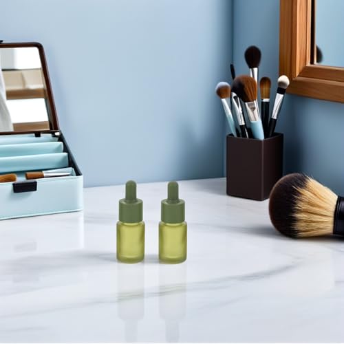 FRCOLOR Botellas de Vidrio Gotero Verde Esmerilado 15 Ml, Pack de 3 Unidades, Frascos Cuentagotas para Aceites Esenciales y Cosméticos, Envases Rellenables para Cuidado Personal y Viajes - imagen 6