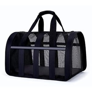 Dog and Cat Carrier – Soft Pet Carrier for Small, Medium, and Large Cats and Puppies. Durable and Portable Travel Dogs Carrier Bag,Pure Black,Airline Approved,Carrier for Cats Dogs of 9 Lbs