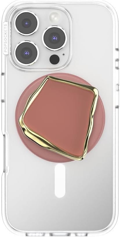 PopSockets Phone Grip for MagSafe with Kickstand, Magnetic Stand, Swappable Top, Secure Hold for iPhone MagSafe Cases, Phone & Tablet Grip - Enamel Clay Cut