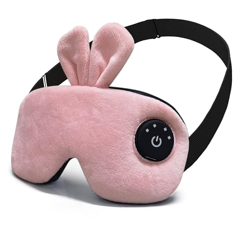 Ewarmer Cordless heated eye mask, cute sleep eye mask, rechargable heating eye pad with battery Indicators, Warm Eye Compress for relief dry Eyes (Pink)