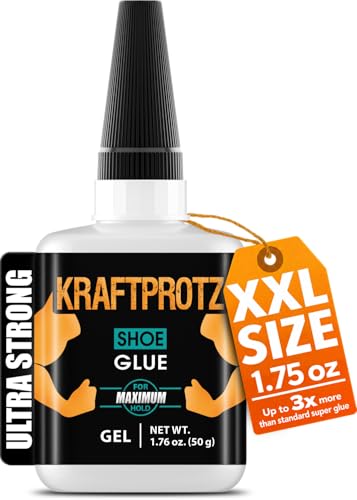 Shoe Glue Liquid – 1.76 oz (50g) Extra Strong Super Glue for Shoes, Soles, Rubber & Leather – Waterproof, Heat-Resistant & Ultra-Fast Drying – KRAFTPROTZ (Gel 1.76 Fl.Oz.)