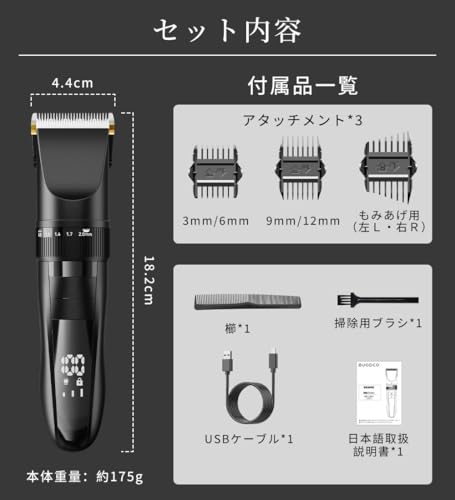 Tasavz バリカン Type-C充電式 ヘアーカッター の商品画像 8