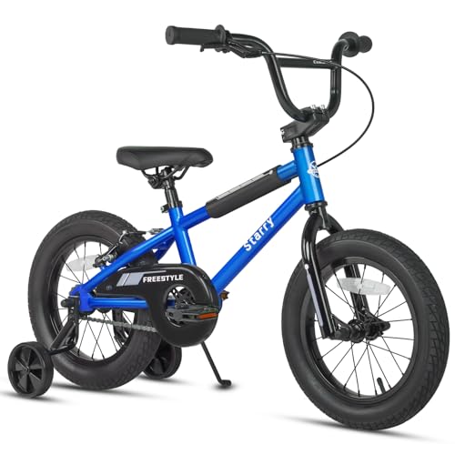Image of 12 14 16 18 Inch Kids Bike BMX Style Bicycle with Training Wheels Coaster Brake for 2-10 Years Old Toddlers Boys Girls Multiple Colors