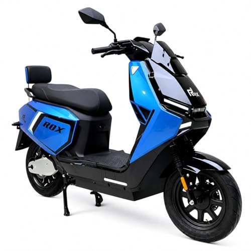 Image of EOX ROX Electric Scooter for Adults | 48V Removable Lithium Battery | 50-60 km Long-Range Ride | Lightweight Non-RTO E-Scooter (SPORTS BLUE)