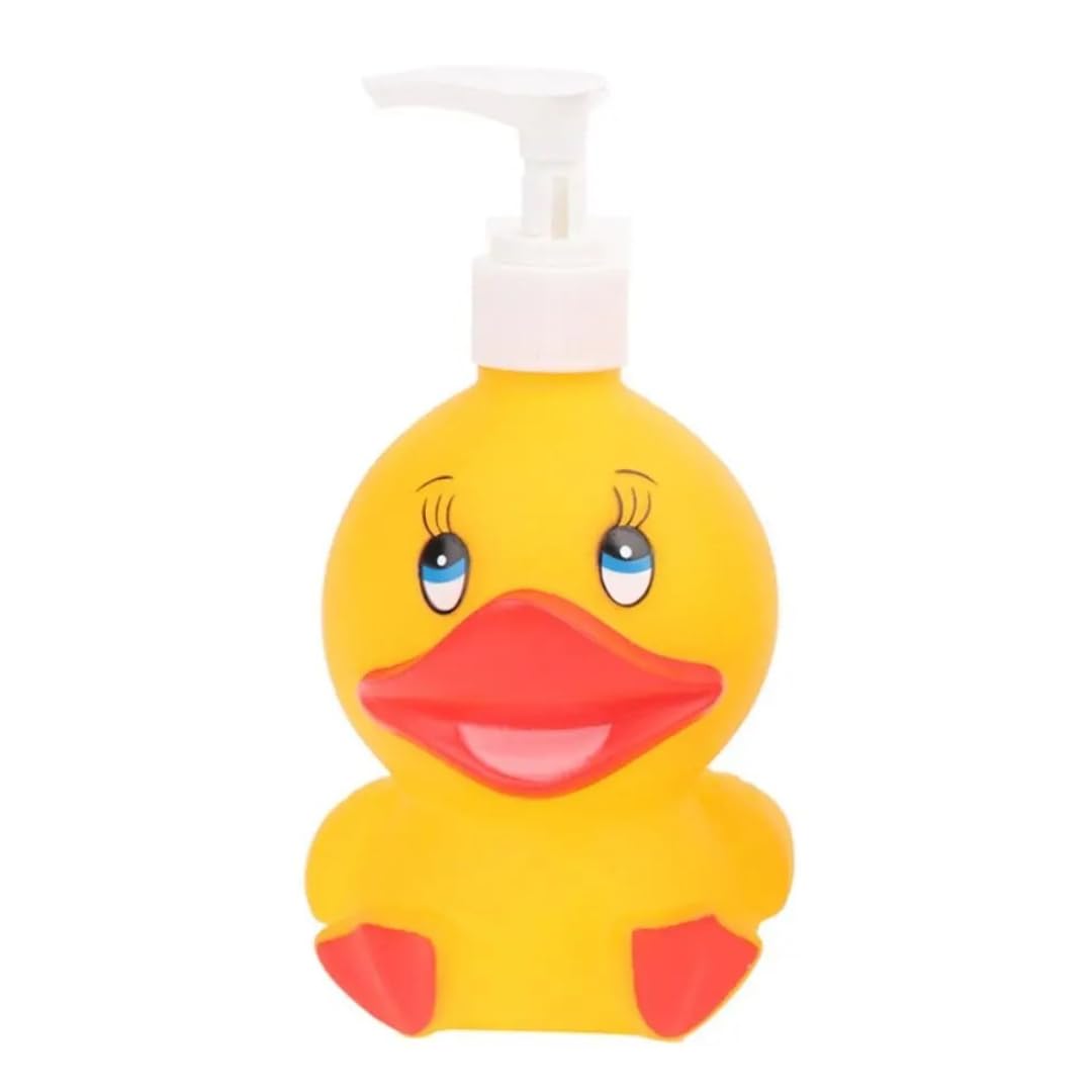 Dispensador jabon Infantil para niños, Dosificador de jabon de 300ml, Botella jabón con Forma de Patito jabón líquido, champú, lociones idel para Usar en el baño o Cocina