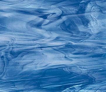 Oceanside Fusible Art Glass Sheet - Sky Blue/Dark Blue/White - 96 COE - 8" X 12" (.67sf) By Stallings Stained Glass