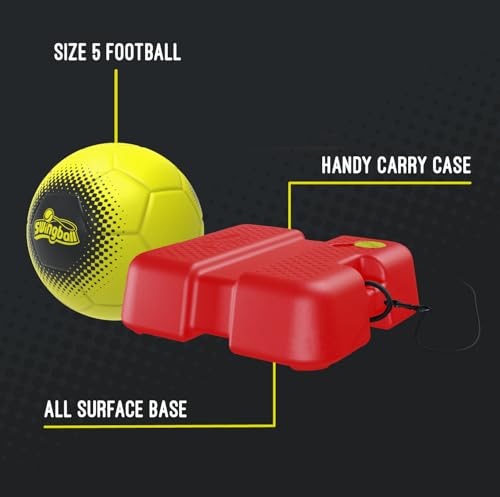 Swingball All Surface Soccer Trainer | Reflex Football | Rot/Gelb | Kinder 3+ | Fußballtrainer | Garten und Outdoor Ballspielzeug