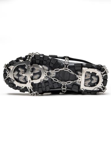 Image of Bacca Bucci SNOWLEX Ice Grippers - Stainless Steel Traction Cleats (ONLY Cleats) (Black, UK 6 to UK 9)