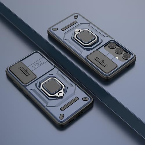 Image of CamShield Pro Case with Slide Camera Protection and 360 Protection Ring Stand Bumper Back Case Cover for Samsung Galaxy S24 5G (Blue)