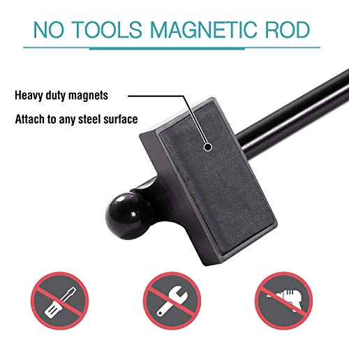 Primebeau PB01MAGROD1628BLACK_2P Magnetic Curtain Rods For Metal Doors Multi-Use Curtain Rods For Small Windows Cafe Sidelight And Iron Steel Places, 1/2 Inch Diameter, Tool Free thumb #4