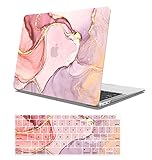 AOGGY Compatible with MacBook Air 13 inch Case 2020 2019 2018 Version A2337 M1 A2179 A1932,W/Retina Touch ID,Color Plastic Hard Shell Cases and Keyboard Cover - Flow Gold 2