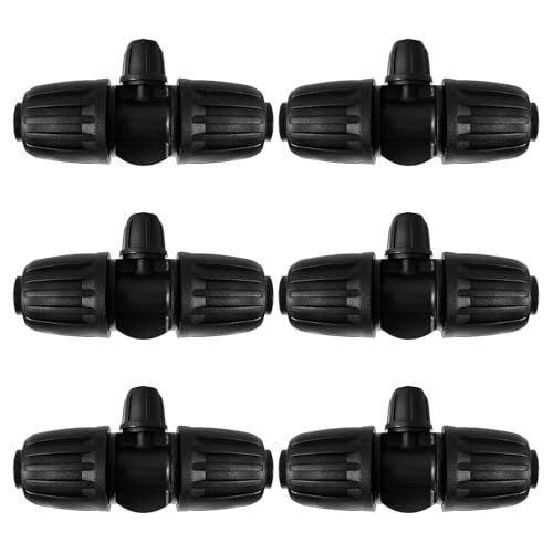 VooGenzek 6 Pièces Connecteur de Tuyau en T Barbelé, 3-Voies Raccord de Tuyau D'Irrigation pour Tube 13/16 mm à 4/7 mm, Connecteur D'Irrigation Goutte à Goutte à 3-Voies pour Jardin, Pelouse