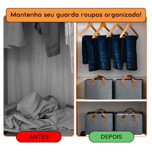 Cesto Caixa Organizador Guarda Roupas Dobrável Multiuso Com Alça Para Brinquedos (4)
