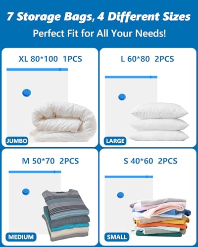 Image of KRUDA Space Saving vacuum bags for clothes with pump Vacuum Compression Storage Bags with Electric Pump | | Reusable Airtight Zip Bags for Blankets, Clothes, Travel Up to 80% Space Saving