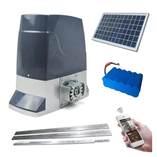 Kit de Apertura de Puerta, Abridor de puerta Solar DC1200KG, Motor de puerta corredera de 24V CC, abridor automático de puerta corredera(Normal speed 12m mi)