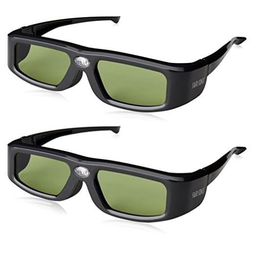 2 Pack SainSonic GX-30 3D Glasses Active Shutter 144Hz Rechargeable for Universal DLP-Link Ready Projectors, BenQ, Optoma, Dell, Mitsubishi, Samsung, Acer, Vivitek, NEC, Sharp, ViewSonic - Black