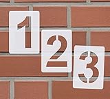 1 Satz Zahlen, 10 einzelne Kunststoffschablonen