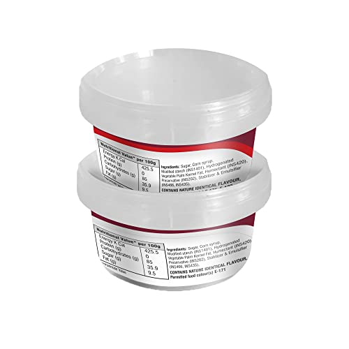 Image of BLOSSOM White - Red Sugar Paste /Fondant for Cake Decorating, 200g - Pack of 2 (400g Total Pack Size)