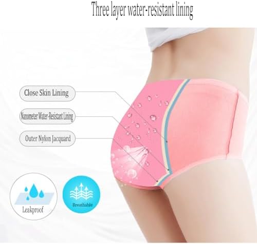 YOYI FASHION Women Menstrual Period Briefs Jacquard Easy Clean Panties US Size XXS-5XL/12