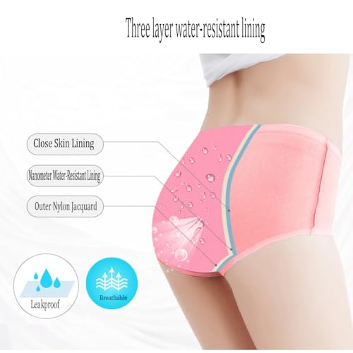 YOYI FASHION Women Menstrual Period Briefs Jacquard Easy Clean Panties US Size XXS-5XL/12