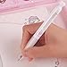 MOZXIRZ 4 Pcs Erasable Gel Ink Pens Cute Retractable Pens Aesthetic Pink Heart Pen 0.5mm Black Ink Erasable Pen for Women Girls Boys Men Office School Supplies (Black Ink)