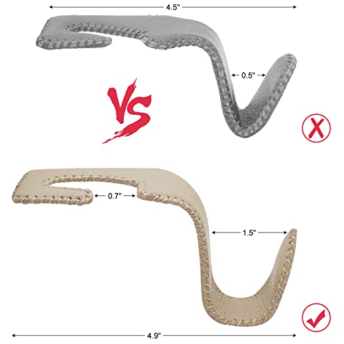 Axelect Headrest Hooks For Purses And Bags, 4 Pcs Leather Purse Holder For Car,Car Back Seat Headrest Hanger Vehicle Leather Storage Hook Beige #TOP1
