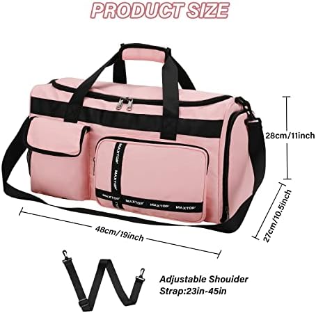 MAXTOP Travel Duffel Bag Large Sports Gym Bags with Shoes Compartment for Men Women Weekender Overnight Bag Pink 6 MAXTOP Travel Duffel Bag Large Sports Gym Bags with Shoes Compartment for Men Women Weekender Overnight Bag Pink