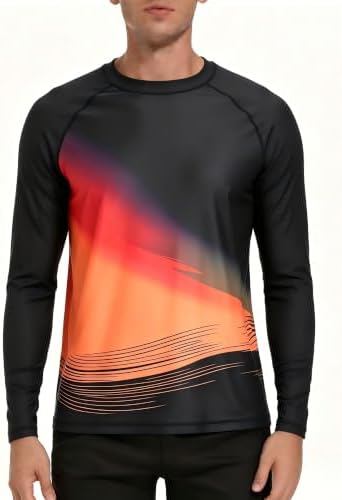 VAYAGER Herren Schwimmshirts UPF 50+ Rashguard Langarm Schnelltrocknendes T-Shirt Locker sitzendes Wasser Angeln UV-Schutzshirts