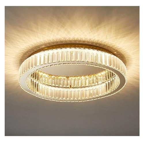 Plafonnier LED moderne en cristal argenté pour éclairer le salon