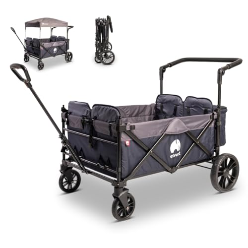 elvent® WagonPro City Bollerwagen/Handwagen faltbar mit Dach I 4...