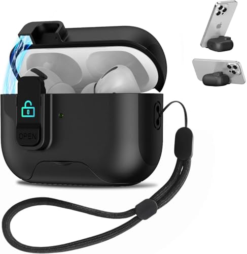 AirPods Pro 3 �p �P�[�X �J���[�u���b�N�n���h�o�b�O PU���U�[�P�[�X �ϏՌ� �����h�~ �G�A�[�|�b�Y �v�� 3�ی�P�[�X ������ �S�ʕی� ���C�����X�[�d�Ή� ����:�u���b�N airpods pro 3