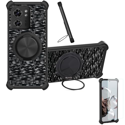 �Ή� Motorola Moto Edge 2022 �P�[�X Phone Case [1�� 9H+�d�x���� �K���X�t�B����][360°��]���X�^���h�A�}�O�l�b�g��]CX-11-HEI