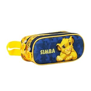 Trousse Scolaire 3D Double Compartiments Roi Lion Simba, Bleu Foncé