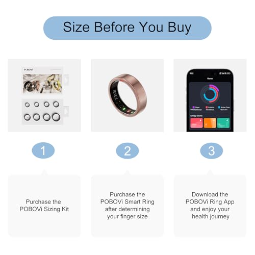 POBOVi Ring OnePlus - Ultra-Thin Titanium Smart Ring - 7 Days Battery Life - Fitness/SPO₂/Stress/HR/Sleep Skin Temperature Tracker - No App Fee - iOS&Android Compatible (Rose Gold, 9) — view 2