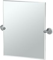 Vista 1 de Gatco Designer II - Espejo rectangular sin marco, cromado, montado en la pared, 24 pulgadas de alto x 19.50 pulgadas de ancho, espejo biselado