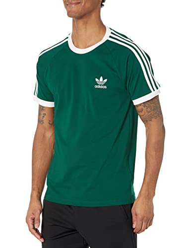 adidas Originals Men's Adicolor Classics 3-Stripes T-Shirt, Dark Green, XS