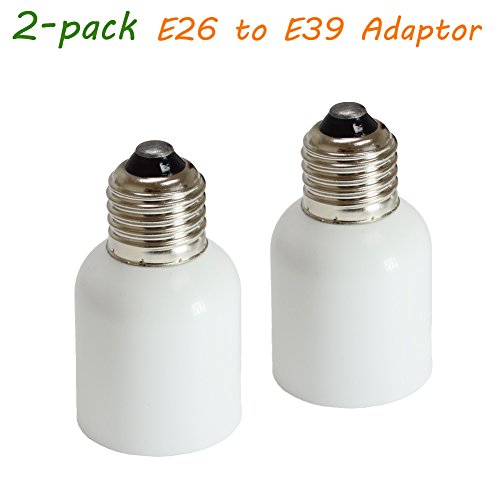 2-Pack E26 To E39 Adapter, Enlarge E26 To E39 Socket To Fit Mogul Base Bulbs, Light Base Converter (E39 Bulbs To E26 Bulbs), Lamp Socket Connector (The Female Is E39 & The Male Is E26) #TOP1